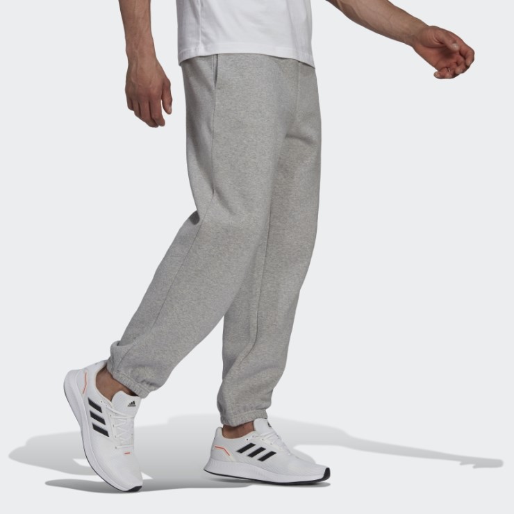 Adidas Essentials Feelvivid Pantalones De Chándal De Algodón Y Pernera Recta En Gris Medio