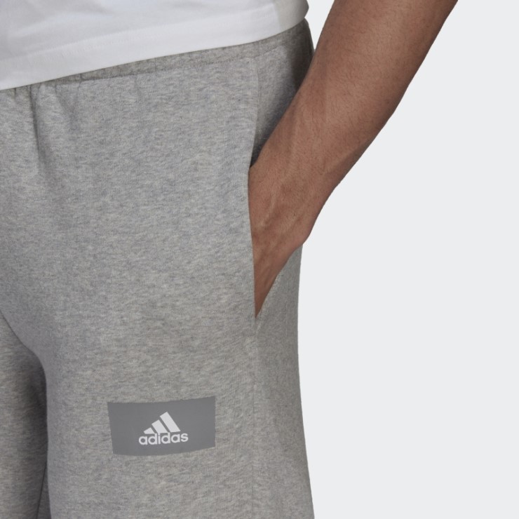 Adidas Essentials Feelvivid Pantalones De Chándal De Algodón Y Pernera Recta En Gris Medio