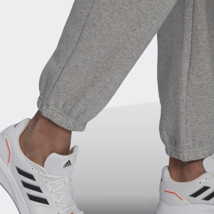 Adidas Essentials Feelvivid Pantalones De Chándal De Algodón Y Pernera Recta En Gris Medio