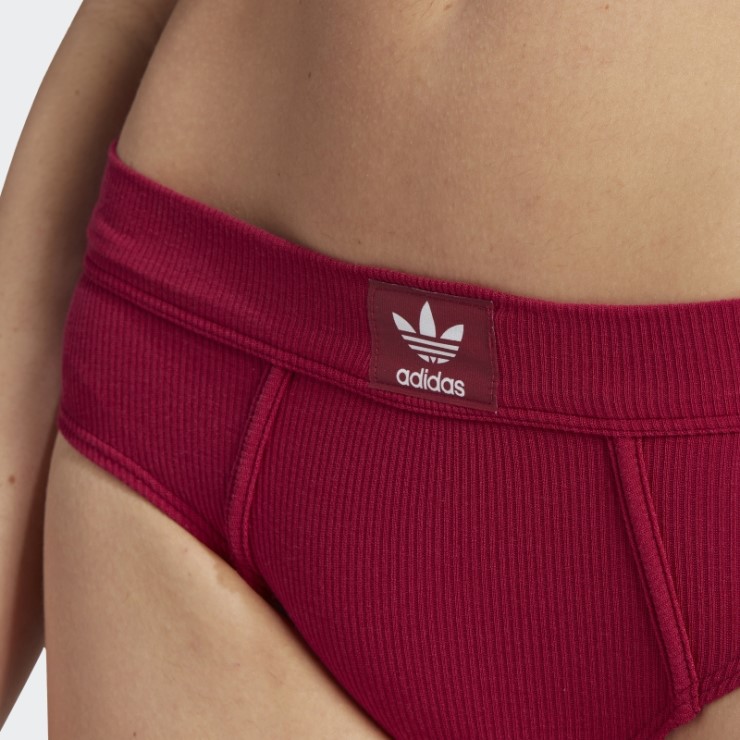 Pantalón De Bikini Adicolor Flex Algodon Canalé Burdeos Adidas