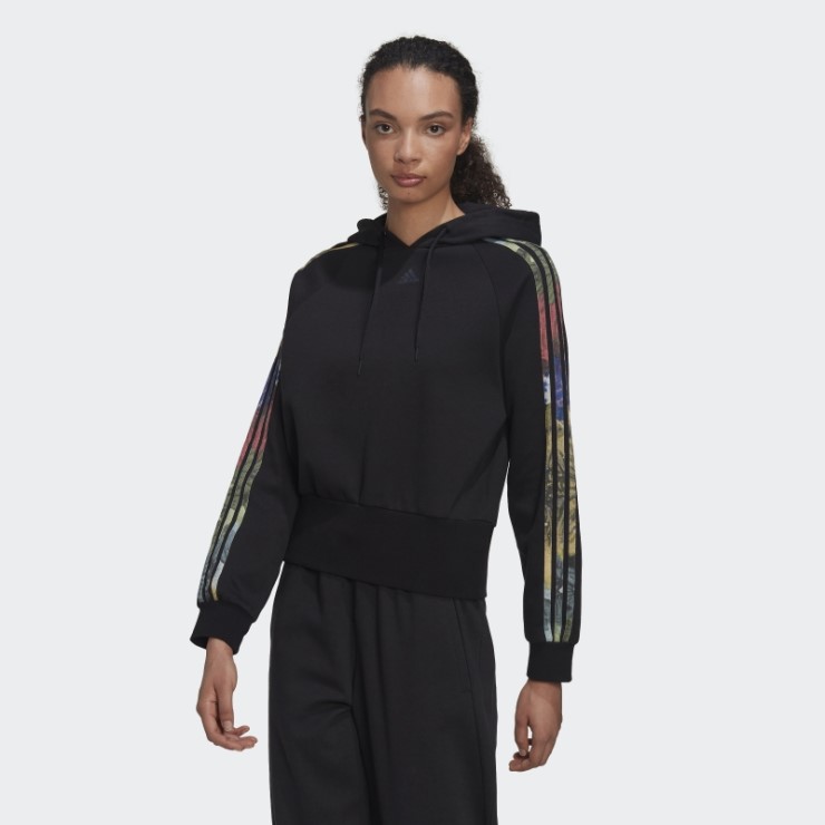 Sudadera Con Capucha Y Estampado Allover Negro Adidas