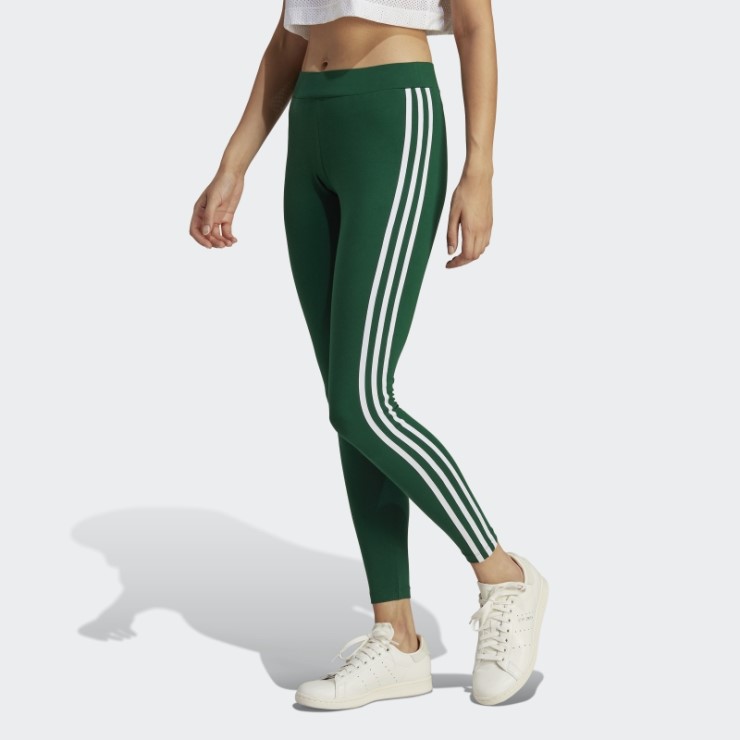 Leggings Adicolor Classics 3 Rayas Verde Oscuro Adidas