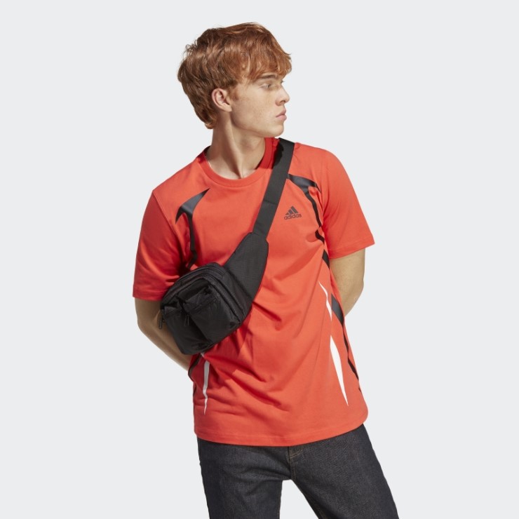 Camiseta Roja Adidas Colorblock