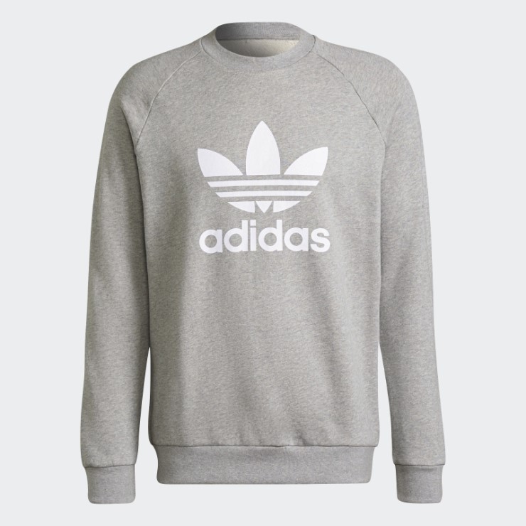 Sudadera Adicolor Classics Trefoil Cuello Redondo Gris Medio Adidas