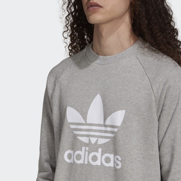 Sudadera Adicolor Classics Trefoil Cuello Redondo Gris Medio Adidas