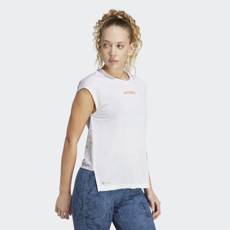 Camiseta Terrex Agravic Pro Trail Running Adidas Blanca