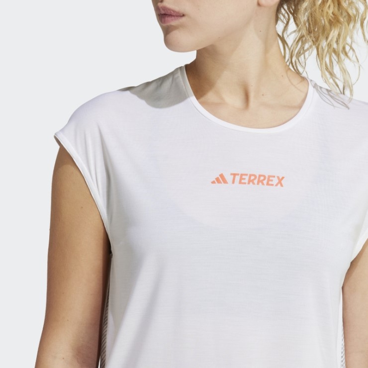 Camiseta Terrex Agravic Pro Trail Running Adidas Blanca