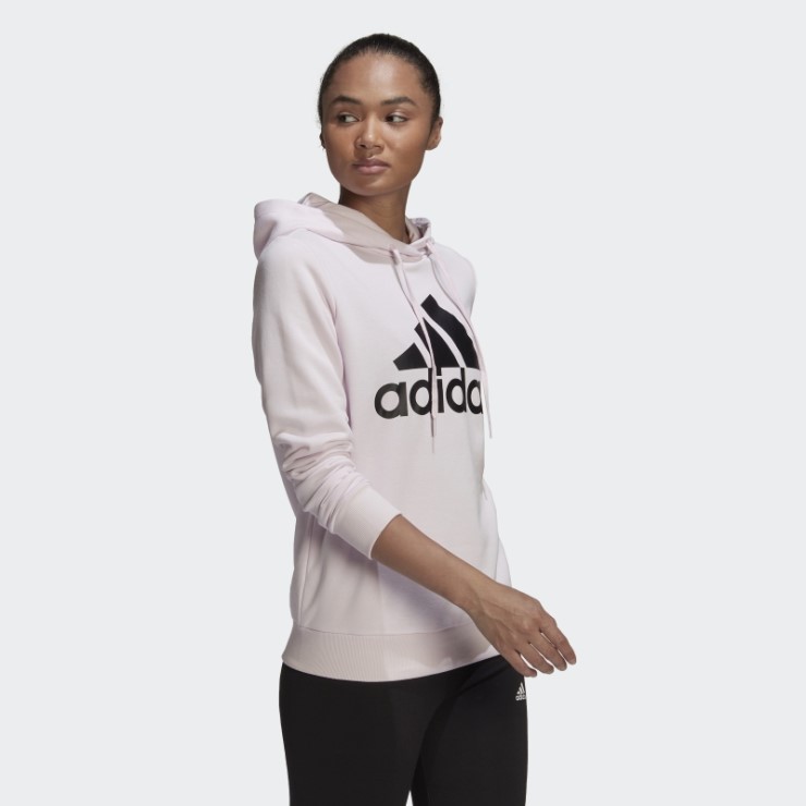 Adidas Sudadera Con Capucha Y Logo Rosa Essentials