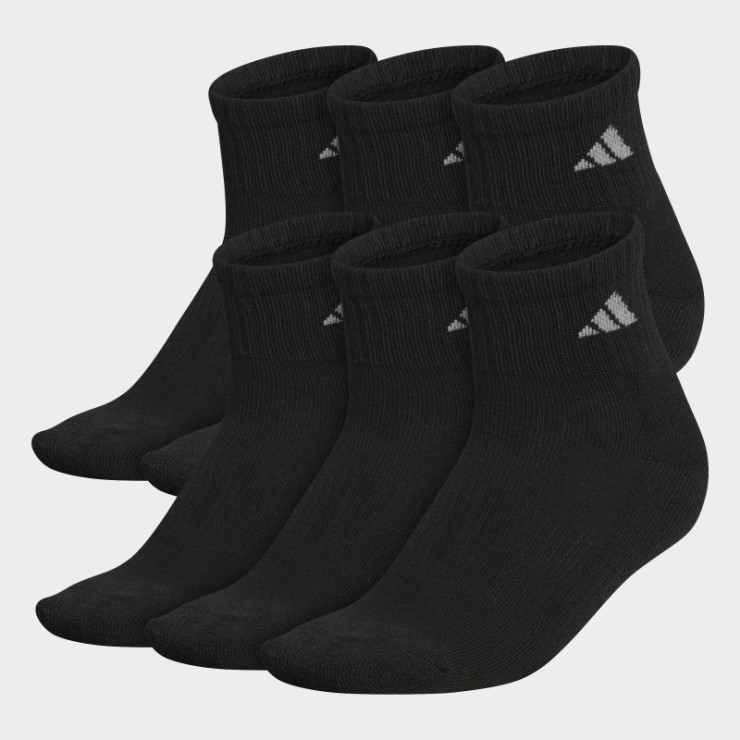 Calcetines Deportivos Acolchados Adidas 6 Pares Negros