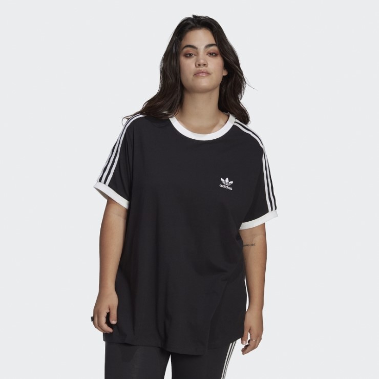 Camiseta Negra Adidas Adicolor Classics 3 Rayas (talla Grande)