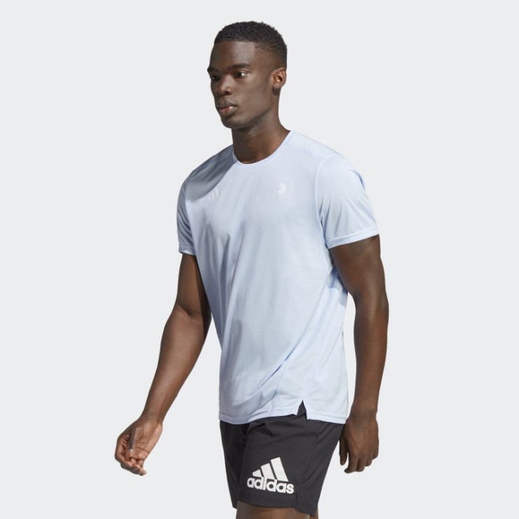 Camiseta Azul Amanecer Boston Maratón Running Adidas
