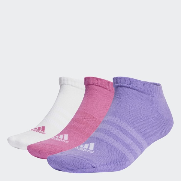 Calcetines Fucsia Acolchados Corte Bajo Adidas 3 Pares