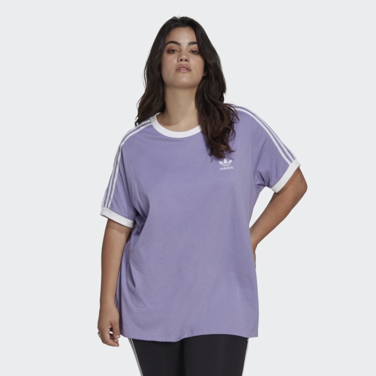 Adidas Lilac Adicolor Classics Camiseta De 3 Rayas (talla Grande)