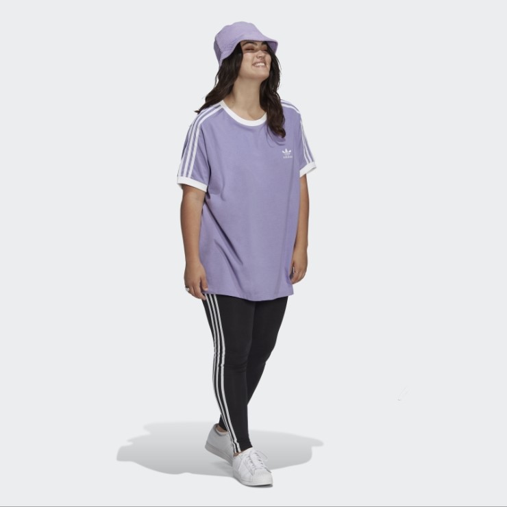 Adidas Lilac Adicolor Classics Camiseta De 3 Rayas (talla Grande)