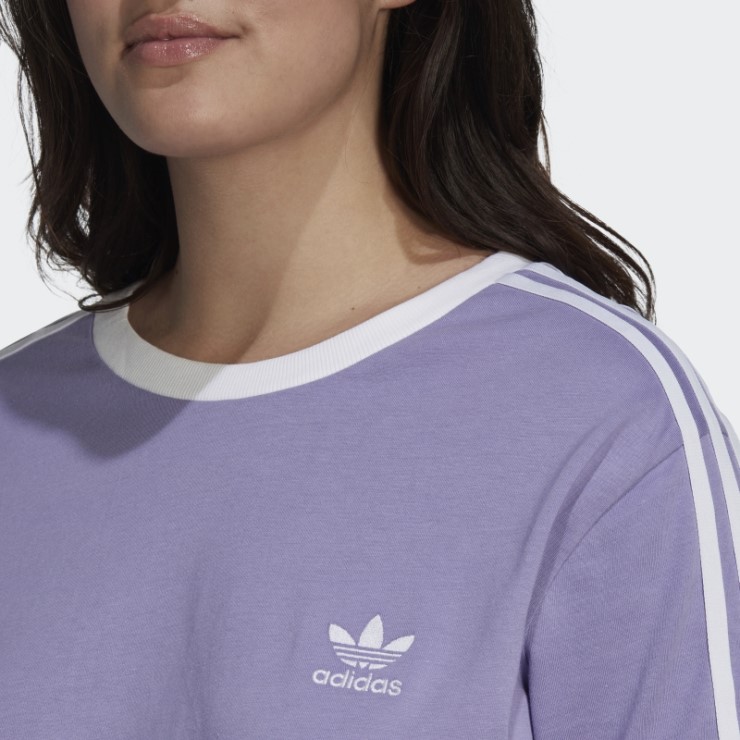 Adidas Lilac Adicolor Classics Camiseta De 3 Rayas (talla Grande)
