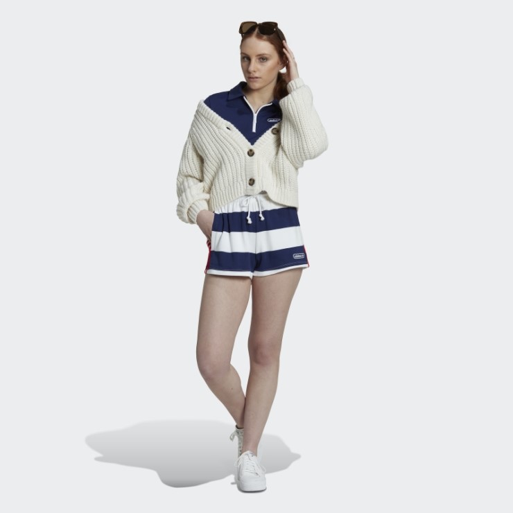 Adidas Pantalones Cortos De Cintura Media A Rayas Cielo Nocturno