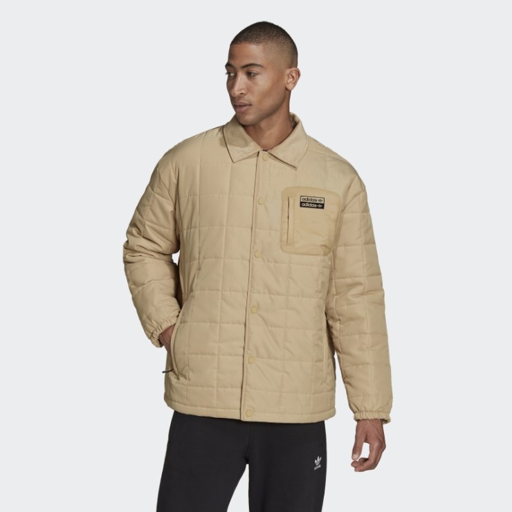 Ryv Chamarra Entrenador Acolchada Adidas Tono Beige
