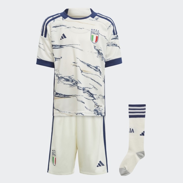 Mini Kit Italia 23 Segunda Equipacion Adidas Blanco