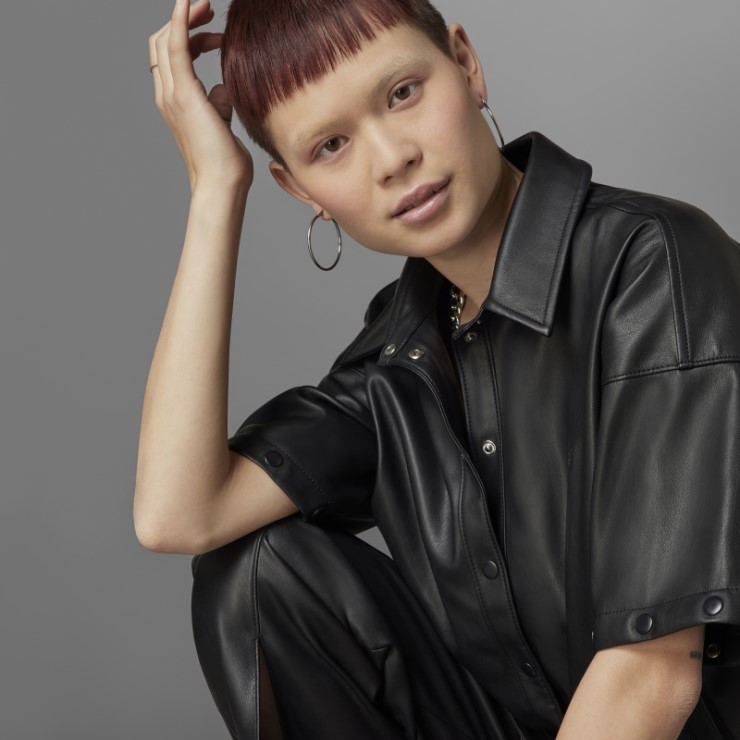 Adidas Chaqueta De Chándal De Piel Sintética Siempre Original Negro