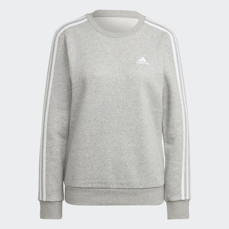 Sudadera Essentials 3 Bandas Polar Gris Medio Adidas