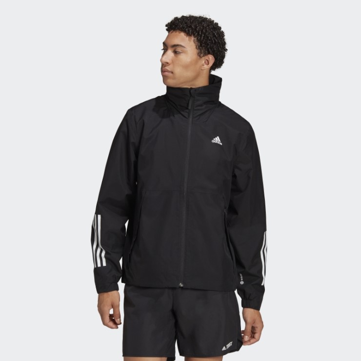 Adidas Bsc 3-stripes Rain.rdy Chaqueta Negro Moda
