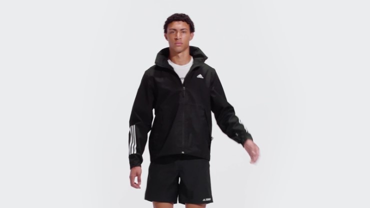 Adidas Bsc 3-stripes Rain.rdy Chaqueta Negro Moda