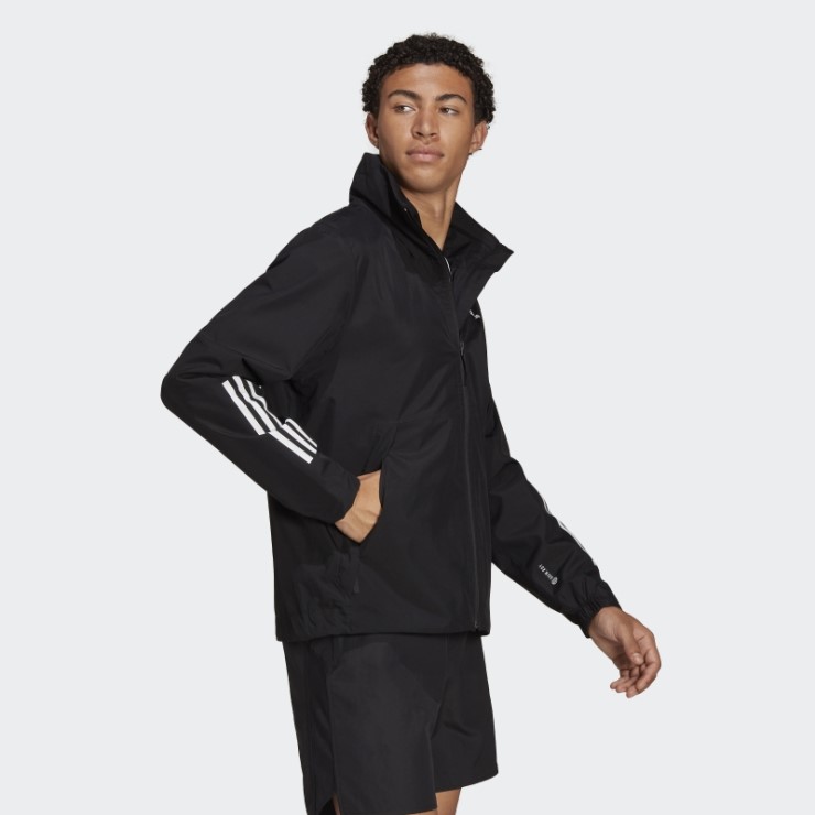 Adidas Bsc 3-stripes Rain.rdy Chaqueta Negro Moda