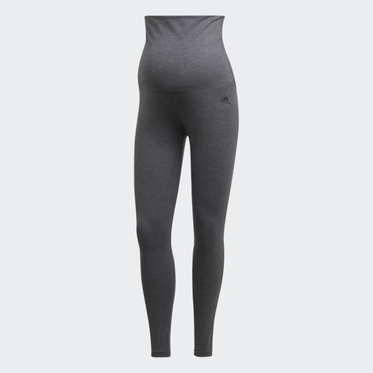 Gris Oscuro Jaspeado Adidas Essentials Leggings De Algodón (maternidad)