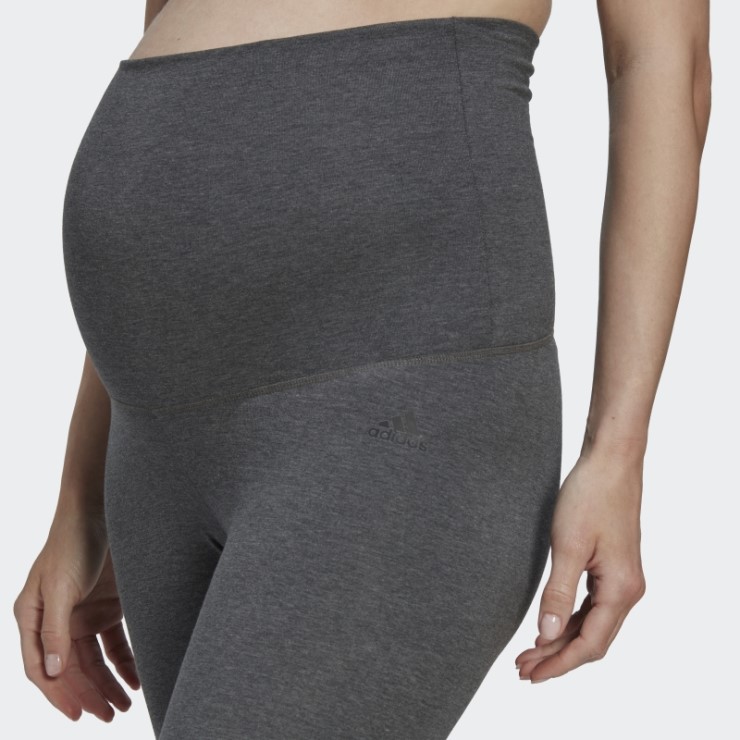 Gris Oscuro Jaspeado Adidas Essentials Leggings De Algodón (maternidad)