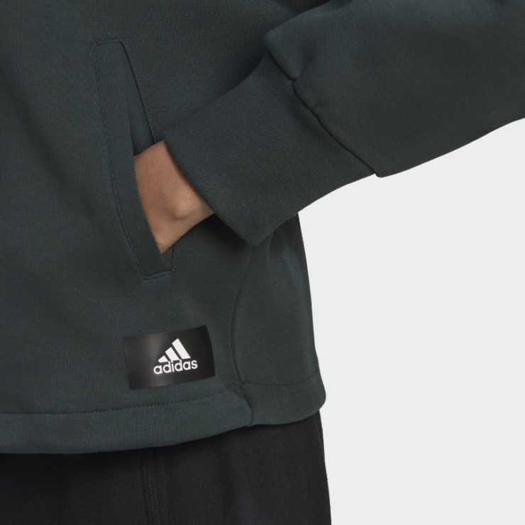 Sudadera Con Cremallera De Un Cuarto De La Insignia De Los Iconos Del Futuro Adidas Verde