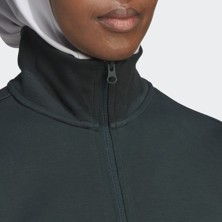 Sudadera Con Cremallera De Un Cuarto De La Insignia De Los Iconos Del Futuro Adidas Verde