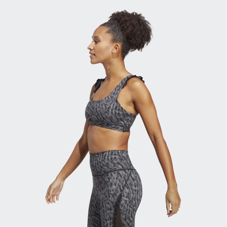 Sujetador De Sujeción Media Coreflow Studio Negro Adidas