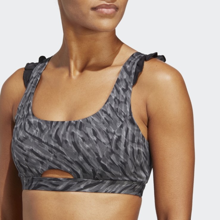 Sujetador De Sujeción Media Coreflow Studio Negro Adidas