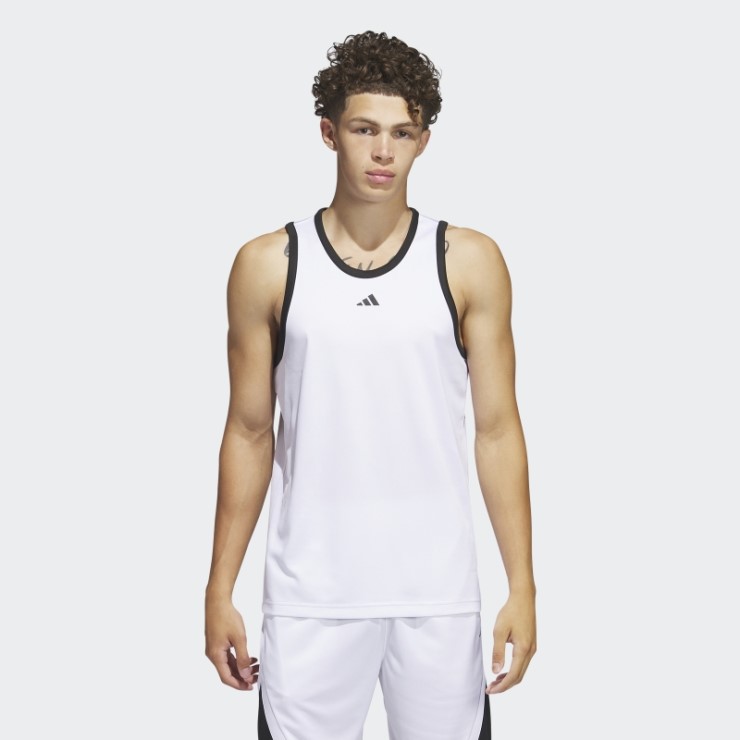 Blanco Adidas Legends Basketball 3-stripes Tank Top Fashion
