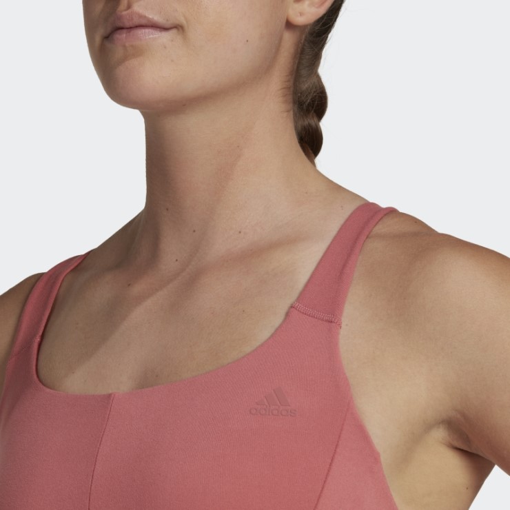 Sujetador De Sujeción Media Adidas Coreflow Rojo