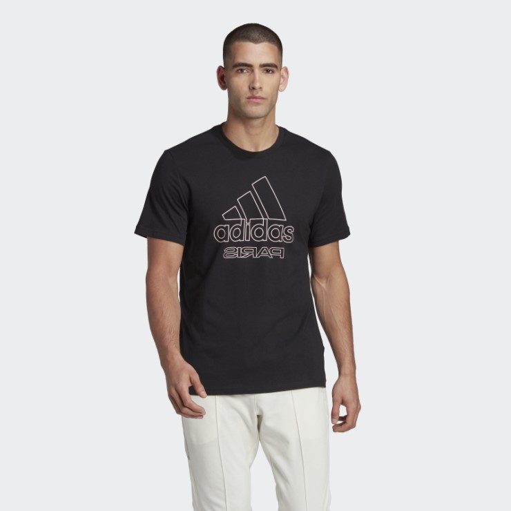 Camiseta Gráfica Paris Adidas Negra