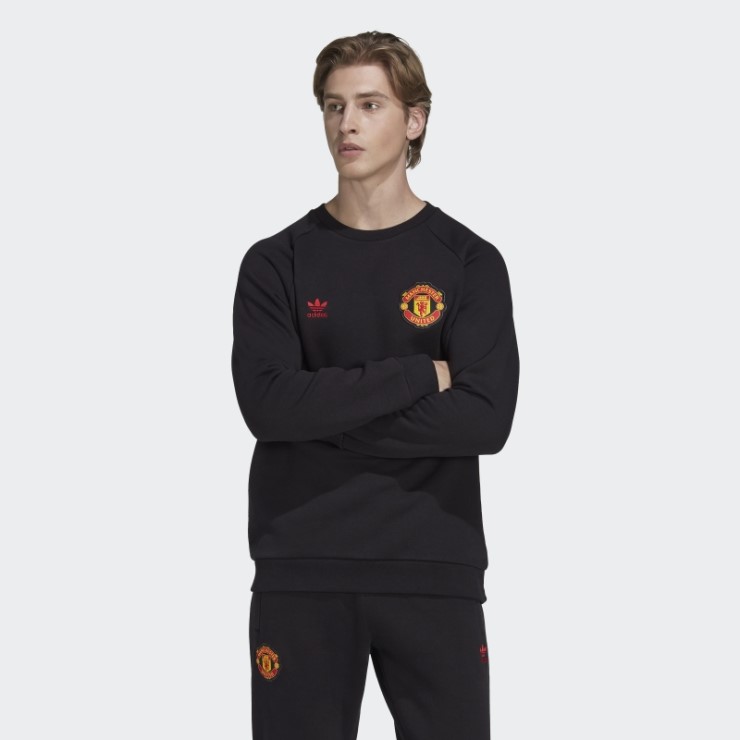 Sudadera Negra Essentials Trefoil Del Manchester United Adidas