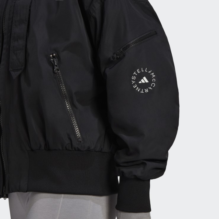 Negro Adidas By Stella Mccartney Chaqueta Bomber Tejida Moda