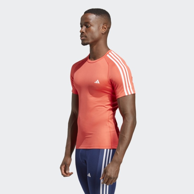 Camiseta De Entrenamiento Adidas Techfit 3-stripes Roja