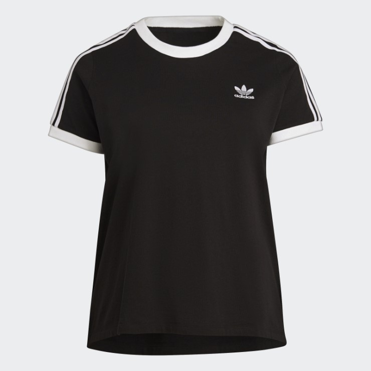 Adidas Camiseta Clásica De 3 Rayas Negra Adicolor (talla Grande)