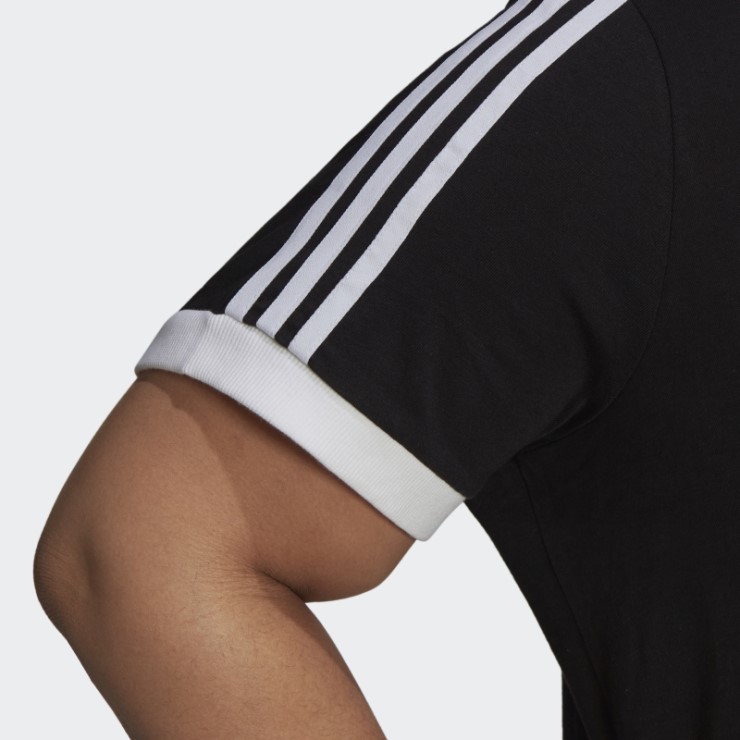 Adidas Camiseta Clásica De 3 Rayas Negra Adicolor (talla Grande)