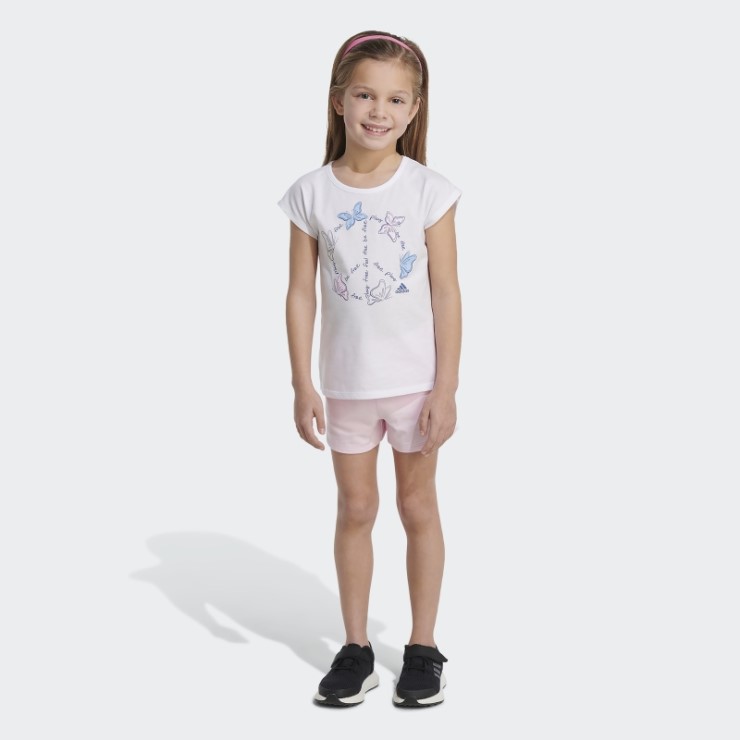 Conjunto De Shorts De Rizo De Algodón Blanco Adidas