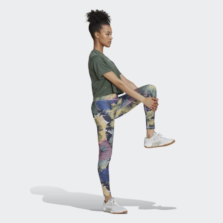 Camiseta Corta Aeroready Studio Suelta Adidas Verde óxido