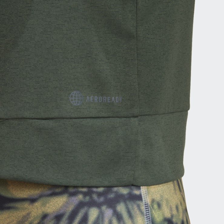 Camiseta Corta Aeroready Studio Suelta Adidas Verde óxido