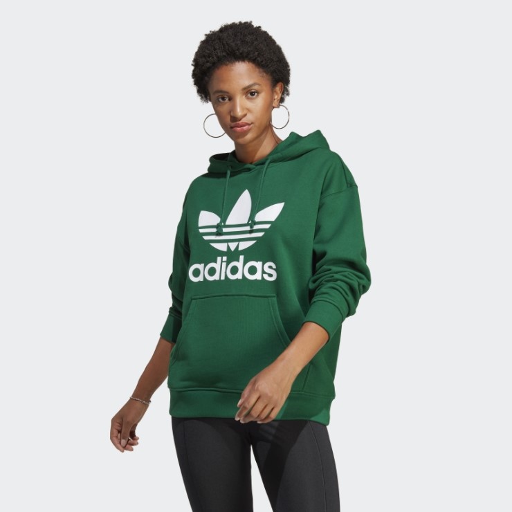 Sudadera Con Capucha Verde Oscuro Trefoil Adidas Fashion