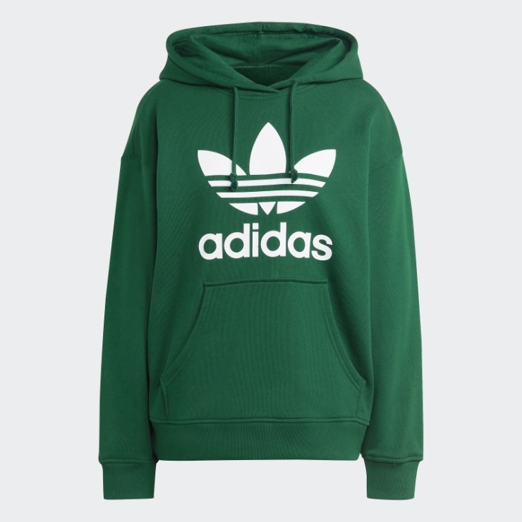 Sudadera Con Capucha Verde Oscuro Trefoil Adidas Fashion