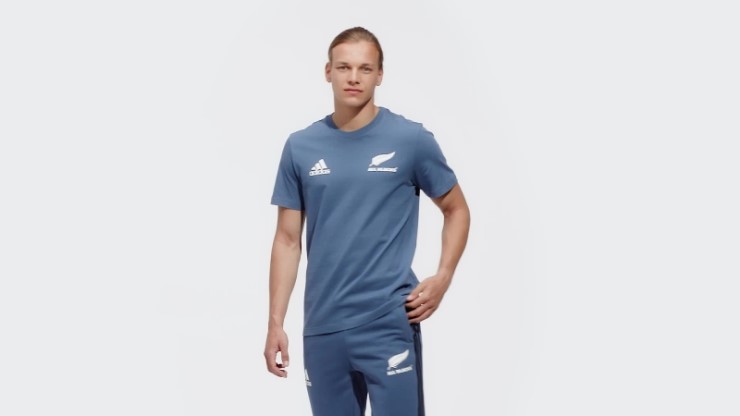 Camiseta De Algodón De Rugby Steel All Blacks Adidas