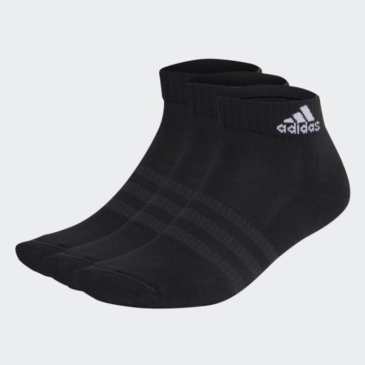 Adidas Acolchado Sportswear Calcetines Tobilleros 3 Pares Negro