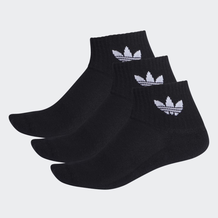 Adidas Medias Tobilleras Negras - 3 Pares