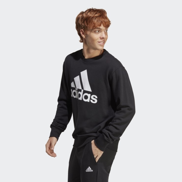 Sudadera Essentials French Terry Con Logo Grande Adidas Negra